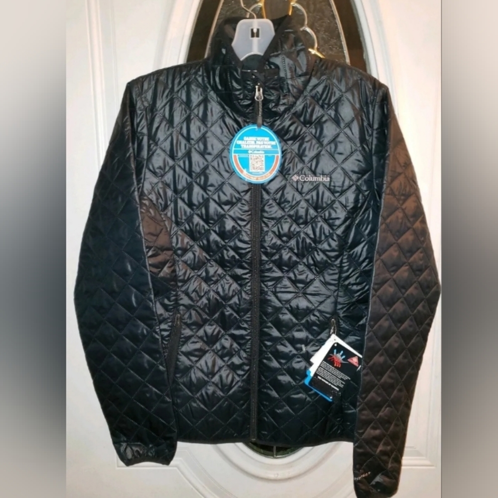 NWT Columbia Women Size Small Insulated Omni Heat Jacket Coat Black Retails $220